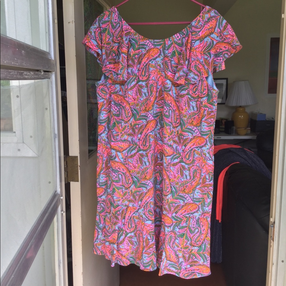 J. Crew Ruffled 100% Silk Dress in Paisley